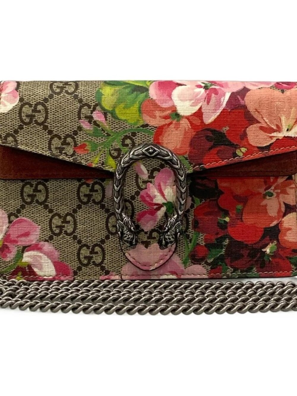 GUCCI Dionysus 476432 Beige Dark Brown Multi PVC Suede Shoulder Bag